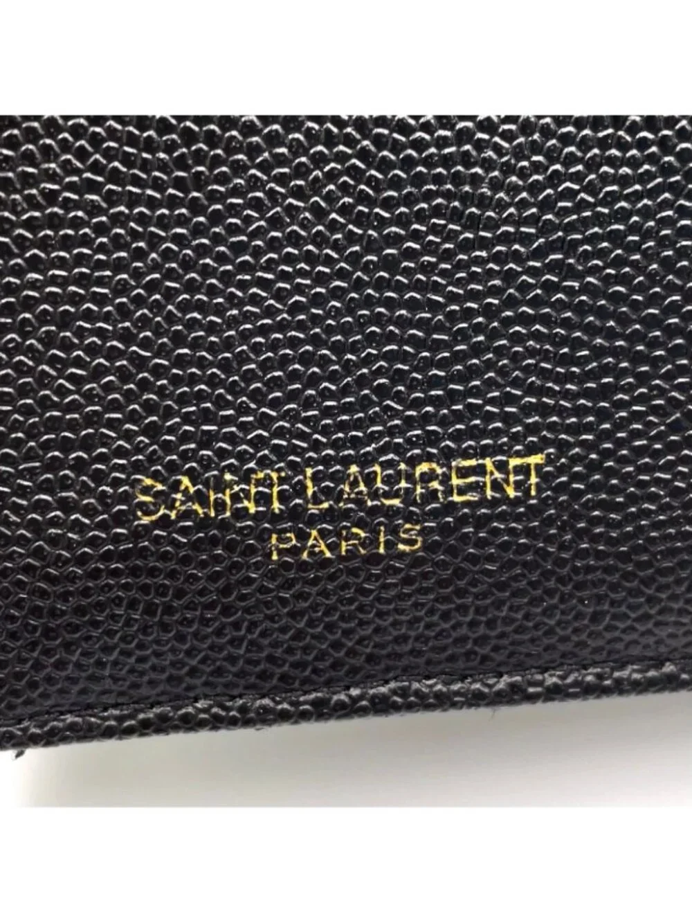 Saint Laurent Paris Monogram Compact Zip Around Leather Black Wallet Gold - Picture 4 of 15